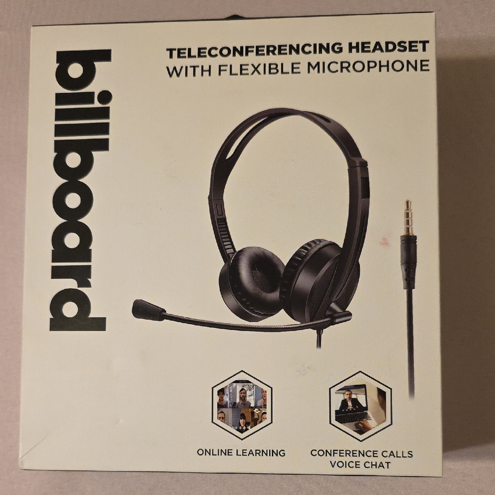 Billboard Black Teleconferencing Headset with Microphone